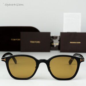 Tom Ford Men Sunglasses Black Light Brown Square FT0978-D/S Eco 01E BRAND NEW